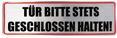 BIKE-label Tür Aufkleber 130 x 40 mm Alu Optik Tür geschlossen halten 900029