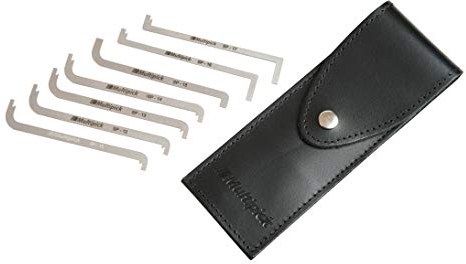 Multipick Spannwerkzeug Set Nr.2-7-tlg Lockpicking TOK Spann-Flachstangen in Echtledertasche - Original Elite Spannschlüssel