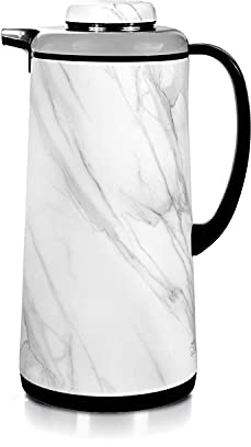 Royalford Marble Finish Vacuum Flask 1000ml | Double Wall Insulated Coffee Carafe | Thermal Jug for Hot & Cold Drinks | Leak-Proof Lightweight Easy Clean Durable & Stylish Portable Flask for Daily Use