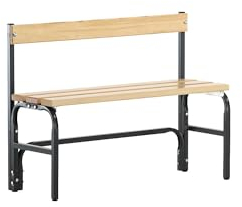 Sypro | System-Umkleidebank Holz/Stahl | Typ F | LxBxH cm: 101,5x37,5x77 | mit Rückenlehne