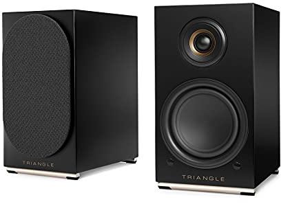 Triangle - AIO TWIN - Wi-Fi & Bluetooth Active Bookshelf Speakers with 2x50W Amplifier - HD Audio - PHONO/Turntable + Optical TV Inputs - 165 x 304 x 235 mm - Black (Pair)