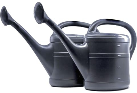 2X Gießkanne 5L ANTHRAZIT + 1x BILDMAGNET! Blumenkanne Kunststoff für Garten & Zimmerpflanzen Gießkannen Gieskanne Gieskannen Giesskanne 5 L Liter Watering Can Kinder Zimmergießkanne, gesamt 10L