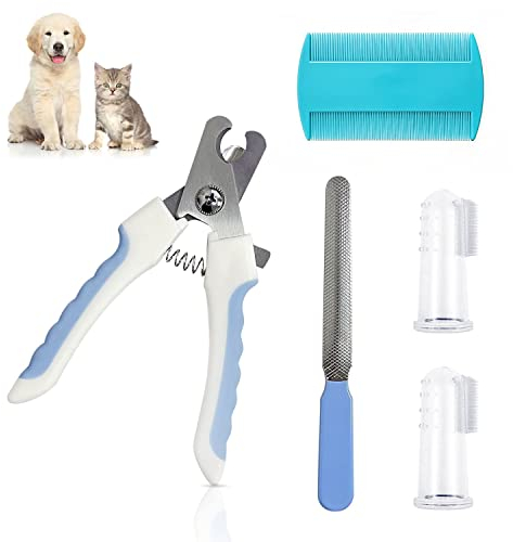 5 Piece Pet Nail Clipper Cat Dog Nail Trimmer Stainless Steel Safety Over Cutting Pet Scissors with File