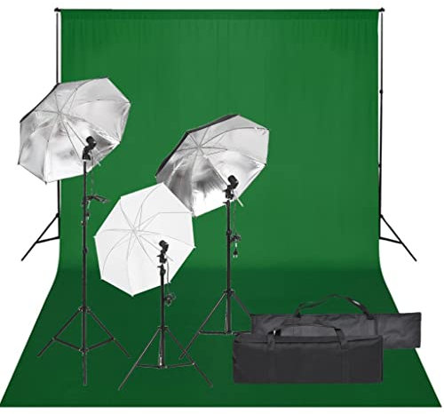 vidaXL Fotostudio-Set mit Beleuchtung und Hintergrund, Studio-Kit, Tageslicht-Lampe, Studio-Beleuchtung-Set, Studio-Licht, Fotografie-Licht