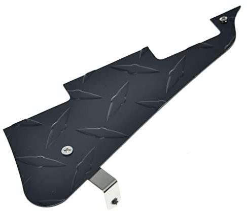 Dopro Diamond Plate LP E-Gitarre Pickguard Metall Aluminium Kratzplatte mit Nickelstahl-Halterung und Befestigungsschrauben für USA Gibson Les Paul schwarz