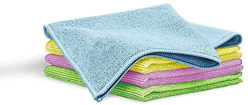 Blaumann Set 4 Paños de Cocina Microfibra, Juego de Bayetas Suaves para Secar, Super Absorbentes, Grandes XXL 40x38,5cm, Toallas Limpieza Cocina, Coche, Cristales, Baño, Reutilizables, Multicolor