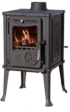 EEK A+ Kaminofen Gusseisen Ofen Antik Holz Guca Iskra Holzofen Klein 6 kW Kamin Gusseisenofen Dauerbrandofen Werkstattofen Hüttenofen Heizofen