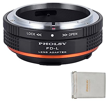 PHOLSY Objektivadapter Kompatibel mit Canon FD Objektiv und Leica L Kamera | Manueller Bajonettadapter mit Blendenhebel Kompatibel mit Canon FD auf Leica L, FL auf Leica L, FD auf L