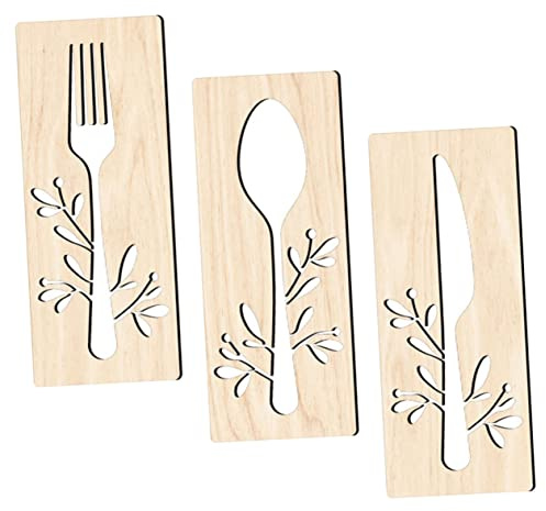 Décoration Murale Panneau Cuillère et Fourchette en Bois 1 Set | Basswood, Style Rustique Moderne Créatif, Cuisine et Salle à Manger, Non Odorant, Résistant à Déformation