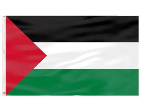 GOXAEEE Bandiera della Palestina,150 x 90 cm,poliestere,bandiere nazionali palestinesi,striscione da giardino con occhielli in ottone,bandiera palestinese per arabi musulmani,palestinesi,decorazione