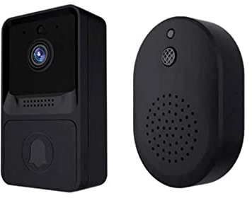 Fesjoy Caméra Sonnette Smart Home WiFi Sonnette Sans Fil Sonnette Caméra Caméscope FHD HomeKit Secure Vidéo,Noir