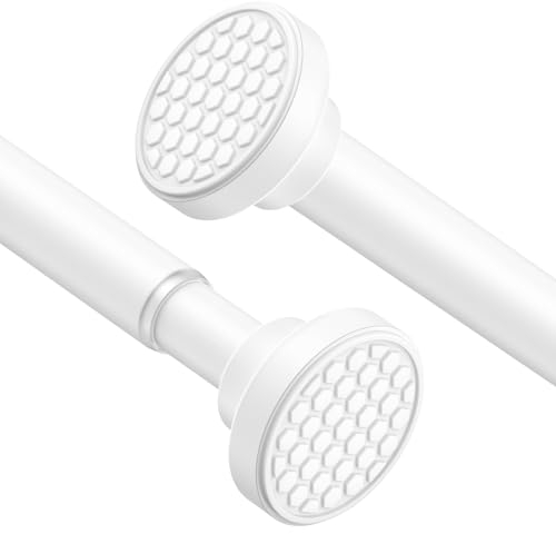 AIZESI Gardinenstange ohne Bohren 70-120 cm Teleskopstange Vorhang Duschvorhangstange Gardinenstange zum Klemmen Klemmstange für Gardinen Vorhangstange Duschstange ohne Bohren Weiß (25MM Durchmesser)
