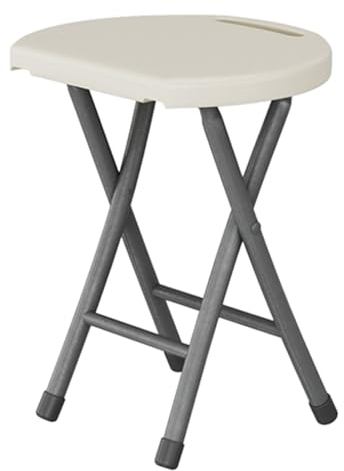 18-Zoll-Klapphocker, Tragbarer Stapel Barhocker Klappbar, für Wohnzimmer, Esszimmer und Büro (Color : White, Size : 46cm/18inch)