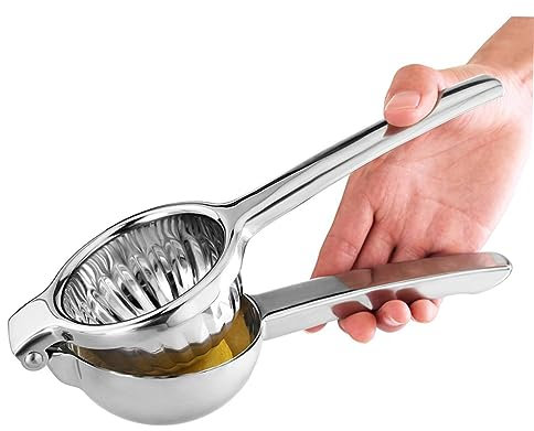 Garneck Edelstahl Zitronenpresse Manuell Für Fruchtsaft Fruchtpresse Zitruspresse Küchengerät Für Hause Mit Ergonomischem Griff