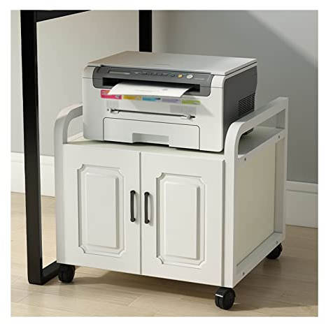 Druckerständer Druckerständer, Druckertisch mit Stauraum, Untertisch-Druckerständer, Aktenschränke mit 4 Rädern, stilvoller, robuster Rolldruckerwagen for Drucker, Scanner, Fax, Heimbüro-Nutzung Bürob