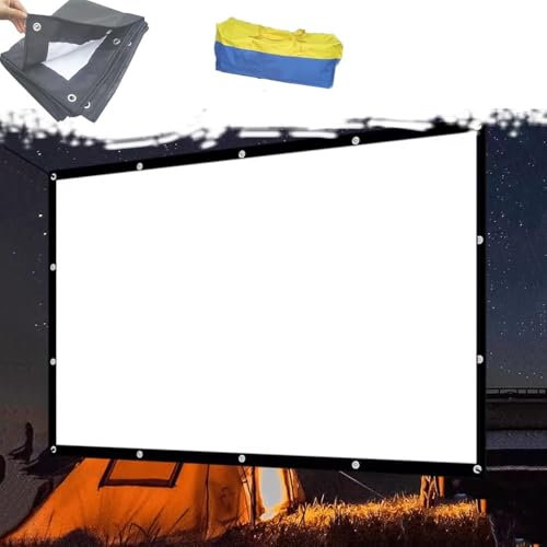 ZIUSFAC Projektionsvorhang 150 Zoll Projektionsleinwand 16:9 Klappbare Beamer Leinwand Faltenfreie Tragbare Projektionswand Für Business Camping(150inch-16:9)