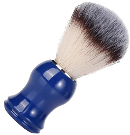 Tioheam Pennello da barba per uomo, Pennello da barba in pelo di tasso,Pennello da barba per uomo barbuto | Pennello da barba portatile con setole morbide, impugnatura ergonomica e confortevole, per