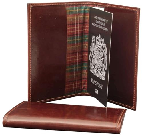 Old Angler Porta Passaporto in Pelle Marrone | Made in Italy | Compatto ed Elegante | Protezione per Passaporto e Documenti