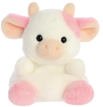 Aurora, 33765, Palm Pals Belle Strawberry Cow 5In, Soft Toy, White & Pink