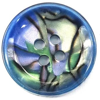 50 Stück 11,5–25 mm 4-Loch-Dekorknöpfe, Hemdknöpfe, Mantelharzknöpfe,Blau,15mm