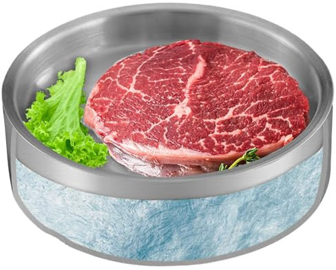 Cuenco enfriador por inmersión - Cuenco para servir hielo, Ensaladera de acero inoxidable | Ensaladera para servir platos al aire libre, elementos esenciales de entretenimiento al aire libre para bebi