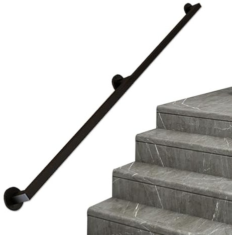 il Treppengeländer für Innentreppen, Wandmontage, Treppengeländer mit Sicherheitsgriff, 540 cm Länge, Treppenhaus, für Treppen, 1,2 m bis 4,2 m Optionen