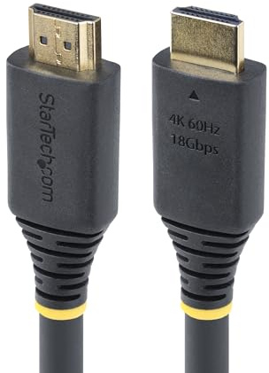 StarTech.com Cavo HDMI attivo ad alta velocità da 15m, 4K 60Hz/1440p 144Hz, 18Gbps, cavo UHD HDMI 2.0, rivestimento in TPE