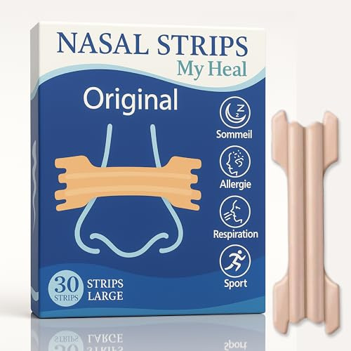 Système anti ronflement puissant | Bandelettes nasales anti ronflement | Patch nez respiration sommeil | Pansement nez | Dilatateur nasal apnée du sommeil | Nez bouché | Taille universelle