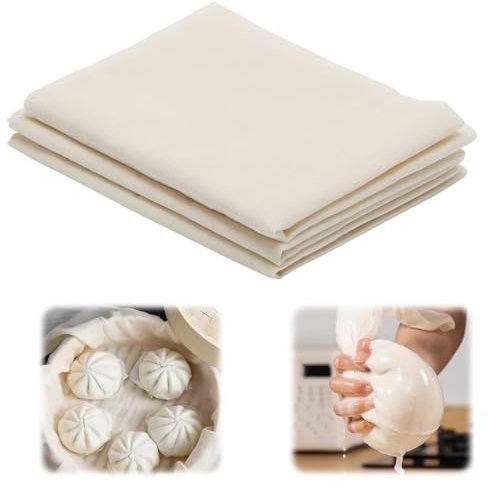 3 Stück Passiertuch Käsetuch 50x50cm - Passiertuch Wiederverwendbar und Waschbar Cheesecloth Ungebleichtes Baumwolltuch, für Käseherstellung, Fermentation, Nussmilchbeutel