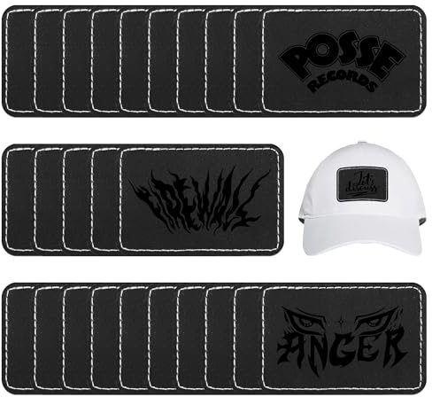 BUVKHMX Faux Leather & Leatherette Hat Patches - 30 Pack Blank Laserable Patches with Adhesive Backing for Customization, Fabric Repair, Sewing & Laser Engraving Supplies (3 x 2 Inch)