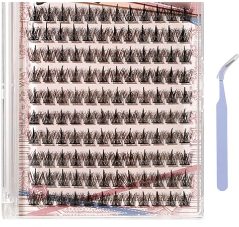 KASESSS 120 Pcs Faux Cils, Naturel Extension Cils, Sans Colle Sans Démaquillant Faux Cil, Lashes Autocollant, Moelleux Curly Cluster Lashes, Lash Clusters avec Pince à épiler
