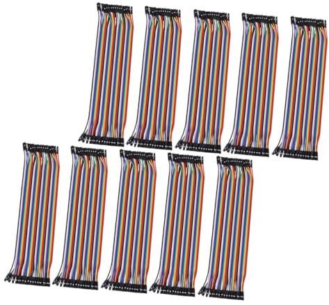 DIYEAH 40p Breadboard Jumper Wire Set 20cm Multicolored Ribbon Cable 10pcs Female to Female for Electronics Prototyping and Solder Circuits