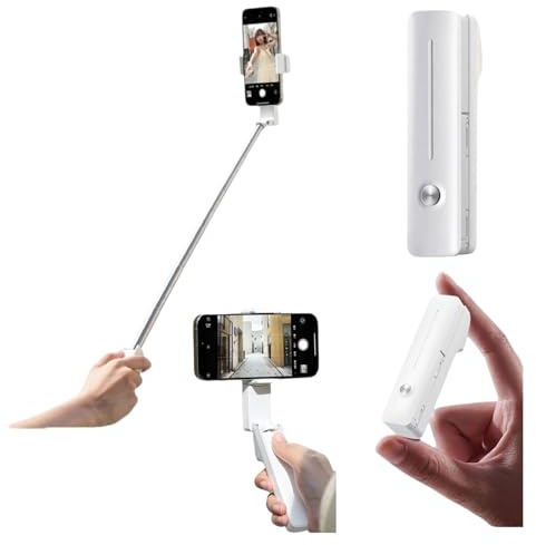 Mini palo de selfie portátil con Bluetooth, 12 cm de largo, pequeño, portátil, con soporte para teléfono, giratorio de 360° para transmisión en vivo de video de vlog, diseño compacto para viajes