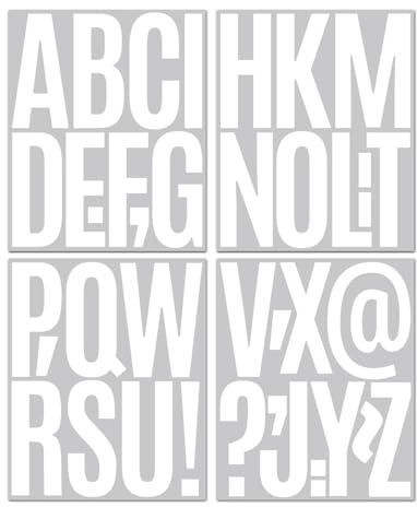 16 Blatt Buchstaben Aufkleber Große, 5 Zoll Klebebuchstaben Groß Selbstklebende Buchstaben Wasserfeste Selbstklebende Buchstabenaufkleber für Poster Outdoor Schilder Autos Briefkästen Schilder Fenster