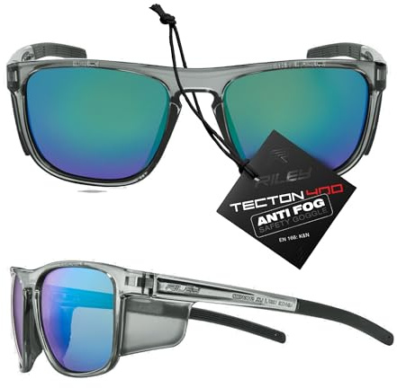 Riley Navigator X Safety Glasses for Work – Premium Anti-Fog & Scratch-Resistant Protective Work, Sports & Cycling Glasses - UV400 Safety Sunglasses Men & Women Suitable Eyewear - EN166 Certified