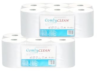 12 Handtuchrollen á 400 Blatt | 2-lagig | 18,5 x 20 cm | Innen- & Außenabwicklung | Papierhandtuchrollen für Spender, Küche, Gastronomie, Büro & Sanitärbereiche 2 Packung á 400 Blatt