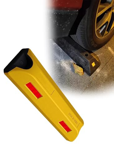 Gummi-Parkstopper, Reifenstopper for Garagenböden, LKW-Einfahrten, Fahrzeugblöcke, Zubehör for Außenparkplätze/Autowaschanlagen(Yellow)