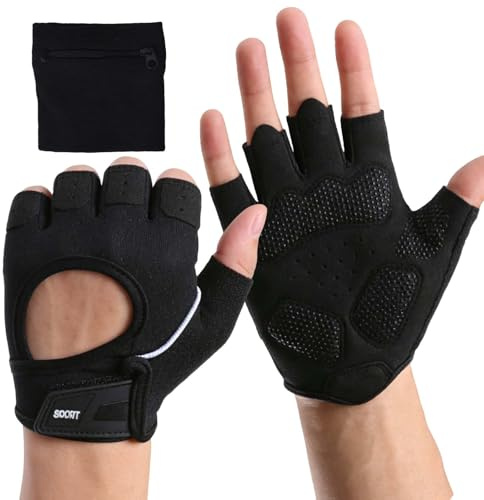 Rylae Guanti da Fitness Uomo e Donna con un Tutore per il Polso,Guanti da Palestra per Sollevamento, Antiscivolo per Allenamento, in Silicone Antiscivolo, per Fitness, Ciclismo, Trazioni