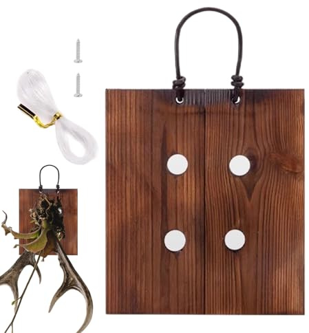 yztju Soporte de Helecho Cuerno de – Placa de Montaje Colgante de Madera marrón, macetero de Pared para Plantas de Aire | Decoración de la Sala de Estar de la Escalera del solárium, exhibición de la