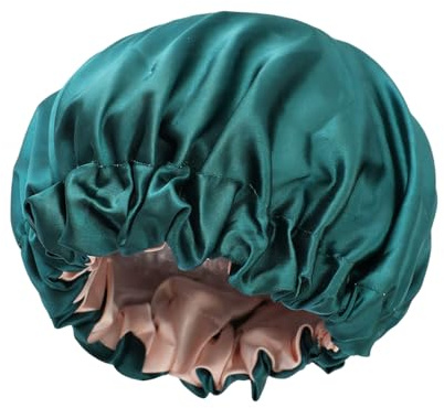 Cuffia per Doccia di Grandi Dimensioni Doppio strato impermeabile con | Cappello da Bagno Protettore per Capelli per Capelli Lunghi Spa Salute Colleghi Donna