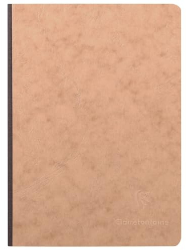 Clairefontaine 79542C - Notizbuch / Heft AgeBag DIN A5 14,8 x 21 cm, mit Leinenstruktur, kariert 96 Blatt, Tabakbraun, 1 Stück