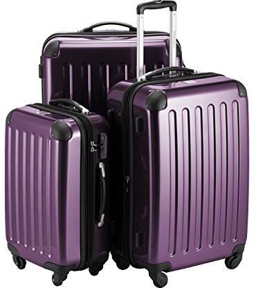 HAUPTSTADTKOFFER Alex - 3er Kofferset, Trolley-Set, Rollkoffer, Reisekoffer, (S, M & L), Aubergine