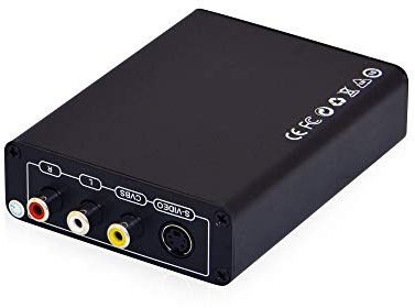 LEICKE Kanaan HDMI zu Composite/S-Video Konverter - HDMI Geräte wie BluRay-Player, PS3, Apple TV an einen älteren TV-Bildschirm über Video/S-Video (Cinch) anschließen, schwarz, KN40507