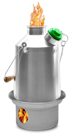 Camp Stove - Kelly Kettle: Stainless Steel - Boils Water Within Minutes, Uses Natural Fuel, and Enables You to Rehydrate Food or Cook a Meal