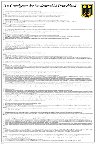 empireposter Educational - das Grundgesetz der Bundesrepublik Deutschland Poster - Grösse cm + 2 St Posterleisten Kunststoff 62 cm transparent