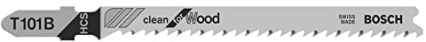 Bosch Professional 5 x Lame per seghetto alternativo T 101 B Clean for Wood (per Legno tenero, Taglio dritto, accessorio Seghetto alternativo)