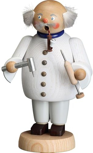 Seiffener Volkskunst | Räuchermännchen Erzgebirge | Gemütliche Typen 18 cm | Räucherfigur | Erzgebirgische Volkskunst | 12660 | Zahnarzt