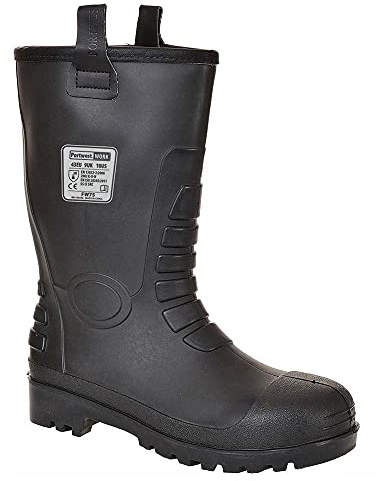 Portwest FW75 S5 Ci Stivali di Gomma da Lavoro, Unisex - Adulto, SRC, Nero (Nero Bkr), 47 EU (12 UK)