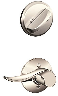 Schlage F59 SAC 618 RH Interior Single Cylinder Deadbolt Right Hand Sacramento Lever, Polished Nickel (Interior Half Only)