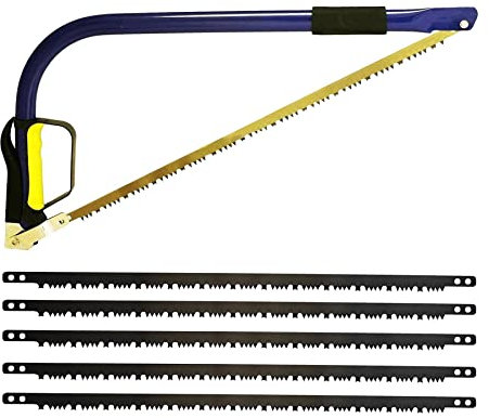 Dapetz ® 53 cm kvalitetsavsmalnande bågsåg + 5 reservblad - beskärning - loggar - camping